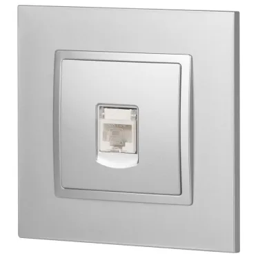 Розетка RJ45, Эра Elegance, алюминий, 14-3107-03