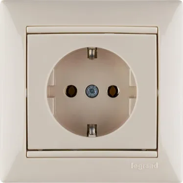 VALENA Розетка с заземлением в рамку слоновая кость