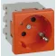 Connect Розетка с заземлением 16А 250В 45х45мм безвинтовые клеммы SC оранжевый