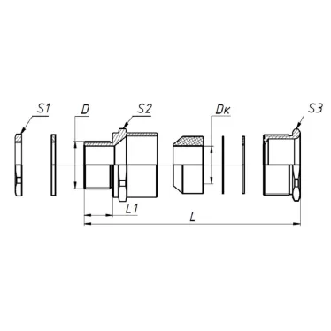 Ех-кабельный ввод ВКВ-НР-М25-20 1Ex db e II Gb X ГОФРОМАТИК