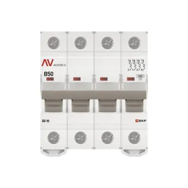 Выключатель автоматический AV-10 4P 50A (B) 10kA AVERES