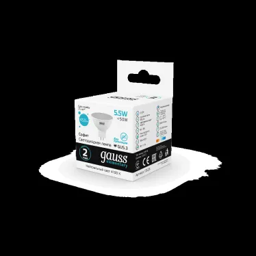 Лампа светодиодная LED 5.5 Вт 450 лм 4100К софит MR16 нейтральный GU5.3 AC 220В Elementary Gauss