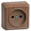 ОКТАВА Розетка наружная без заземления дуб