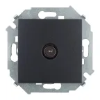 Розетка TV одиночная, винтовой зажим, графит