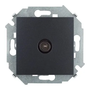 Розетка TV одиночная, винтовой зажим, графит