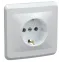 Розетка РС10-3-ВБ одноместная с заземляющим контактом без защитных шторок 16А ВЕГА белый