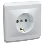 Розетка РС10-3-ВБ одноместная с заземляющим контактом без защитных шторок 16А ВЕГА белый