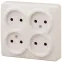 Розетка 4х2P, 16A-250В, ОУ, Эра Эксперт, сл.кость, 11-2210-02