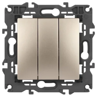 Выключатель тройной, 10АХ-250В, Эра Elegance, шампань,14-1107-04