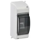 Щит распределительный навесной ЩРн-П-2 IP30 пластиковый белый прозрачная дверьКМПн 2/2