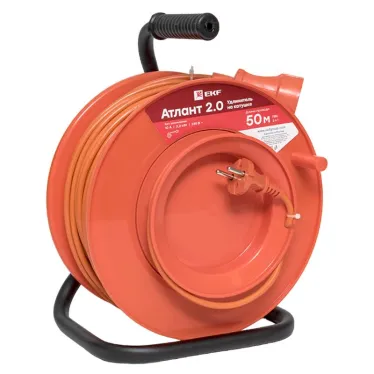 Удлинитель на катушке ''Атлант 2.0'' 1 гнездо 50м без заземления ПВС 2*1 10А/2,2кВт PROxima