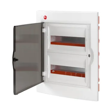 Щит распределительный встраиваемый ЩРв-П-24 IP41 пластиковый прозрачная дверь с клеммным блоком и замком