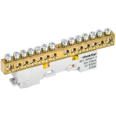 TEKFOR Шина PE земля неизолированная на универсальном держателе 8х12-14-Ж IEK