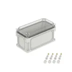 Корпус IP66/IP67, 300х150х160 мм, без МП, с фланцами, прозрачная крышка H- 35 мм