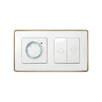 Рамка 2 поста белая основание золото