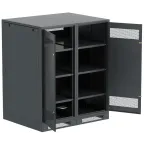 Шкаф LINEA B (пустой) 1450х1200х950мм двустворчатая металлическая дверь черный