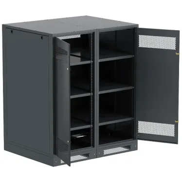 Шкаф LINEA B (пустой) 1450х1200х950мм двустворчатая металлическая дверь черный