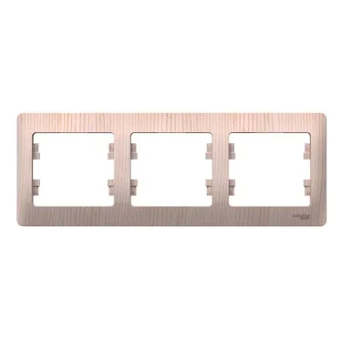 GLOSSA 3-постовая рамка, горизонтальная, сосна