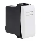 Выключатель одноклавишный, 1 модуль, белый