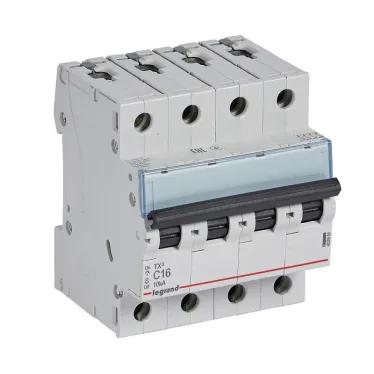Выключатель автоматический четырехполюсный 16А C TX3 6kA/10kA