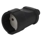 Розетка кабельная б/з прямая ПВХ 10A черная Rx3-B (20/240/1920)