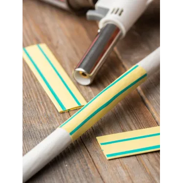 Трубка термоусаживаемая ТУТ нг 14/7 желто-зеленая в отрезках по 1м PROxima