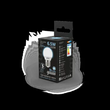 Лампа светодиодная LED 6.5 Вт 550 лм 4100К шар P45 нейтральный E27 AC 220В Black Gauss