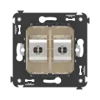 Avanti Компьютерная розетка RJ-45 без шторки в стену кат.5e двойная экранированная Ванильная дымка