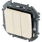 Выключатель трехклавишный INSPIRIA 10 AX 250 В~ слоновая кость