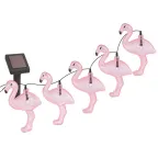 Садовая гирлянда 10 подсвечиваемых светодиодами фламинго.Общая длина от солнечной п ERADG012-07