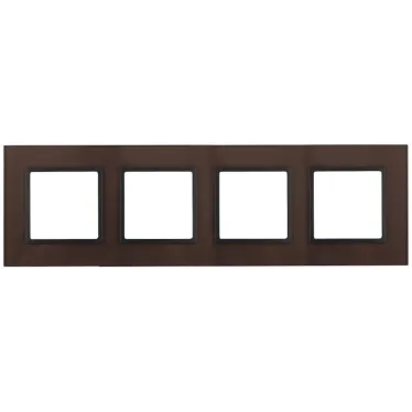 Рамка на 4 поста, стекло, Эра Elegance, бронза+антр, 14-5104-13