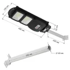 Консольный светильник на солн. бат.,SMD,с кронштейном, 40W, с датч.движ., ПДУ,700Лм, 5000К, IP66