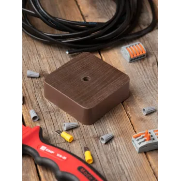 Коробка разветвительная KMP-030-030 (78х78х26) тёмное дерево PROxima