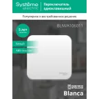 Переключатель BLANCA одноклавишный наружный (схема 6) с изоляционной пластиной 10A 250B белый