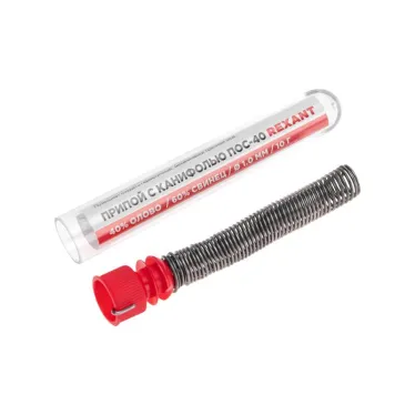 Припой с канифолью ПОС-40, 10 г, 1.0 мм, (олово 40%, свинец 60%)