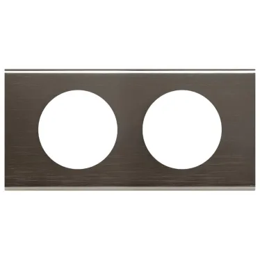 Рамка, двухпостовая, черный никель