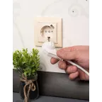 Розетка Минск 1-местная СП c заземлением 16А бежевая с защитными шторками с USB 1А