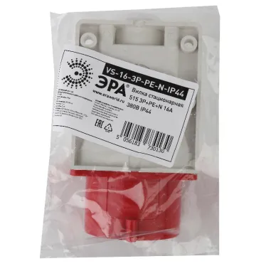 Вилка стационарная 515 3Р+РЕ+N 16А 380В IP44 (10/60/960) VS-16-3P-PE-N-IP44