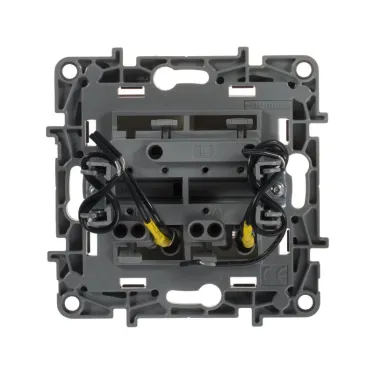 ETIKA Выключатель двухклавишный с подсветкой слоновая кость безвинтовые зажимы 10АХ