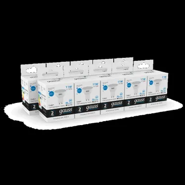 Лампа светодиодная LED 11 Вт 850 лм 6500К софит MR16 холодный GU10 AC 220В Elementary Gauss