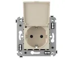 Avanti Розетка с крышкой в стену, 2P+E, ''Ванильная дымка''