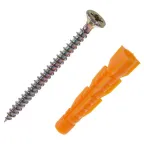 Шуруп универсальный 4.0х70 потайная головка желтопассивированный + дюбель 6х52 (14шт)