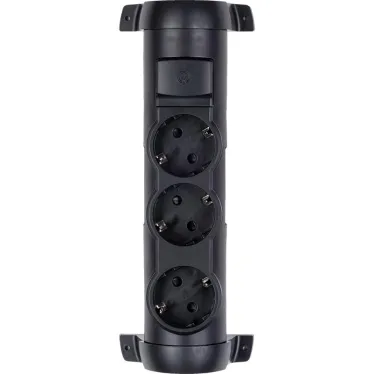 Удлинитель Комфорт 3X2К+З - поставляется без кабеля черный