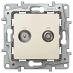 ETIKA Розетка телевизионная TV/SAT двухкабельная слоновая кость