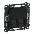 Valena ALLURE Информационная розетка двойная RJ45 Кат 6 UTP С лицевой панелью Антрацит