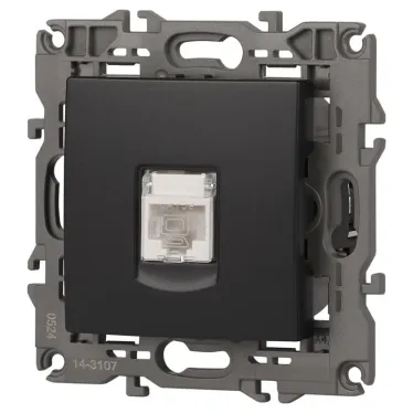 Розетка RJ45, Эра Elegance, антрацит, 14-3107-05