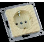 MASTER Розетка одноместная с заземляющим контактом, скрытой установки, в рамку, сосна
