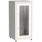 Шкаф LINEA E 18U 600х600мм двери 2шт стекло и металл серый