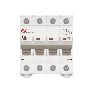 Выключатель автоматический AV-6 4P 40A (B) 6kA AVERES