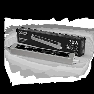 Блок питания для светодиодной ленты 30 Вт AC 100-264В Uвых 12В IP67 200х30х20мм Black Gauss